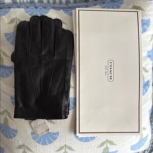 Coach Black Leather Men's Gloves